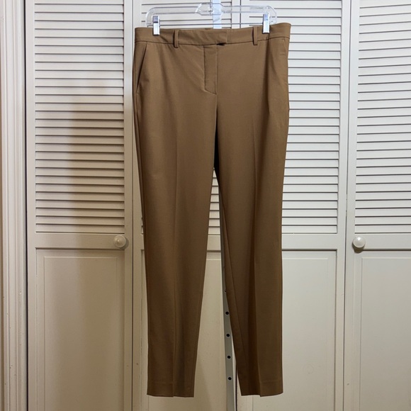 Fendi Women's Brown Wool Stretch Slim Straight Trouser Pants Size 8